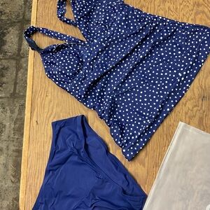 Cupshe Blue Polka Dot Swim Set